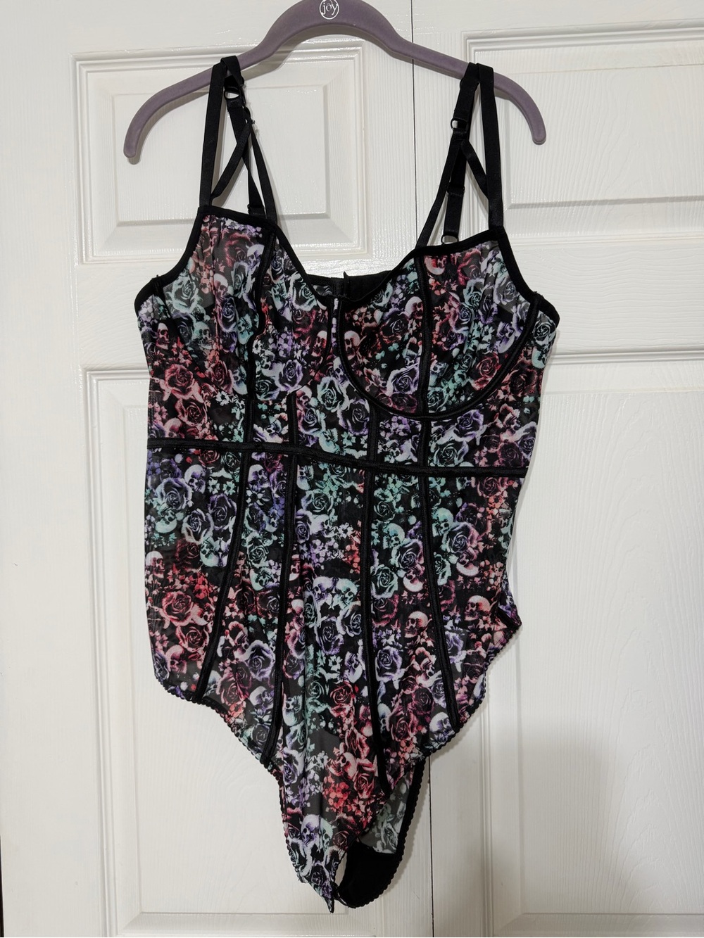 Torrid simply mesh bodysuit skull floral size 2x